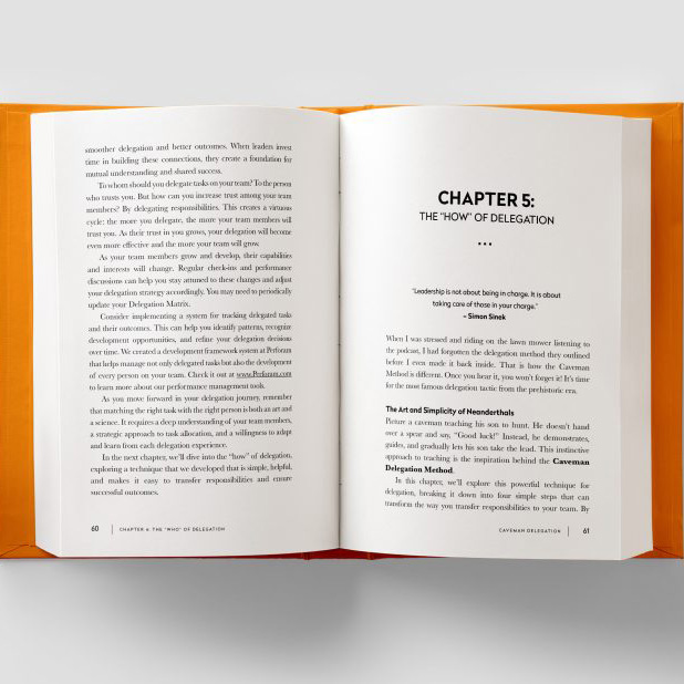 Caveman Delegation book inside - Dallas Burnett